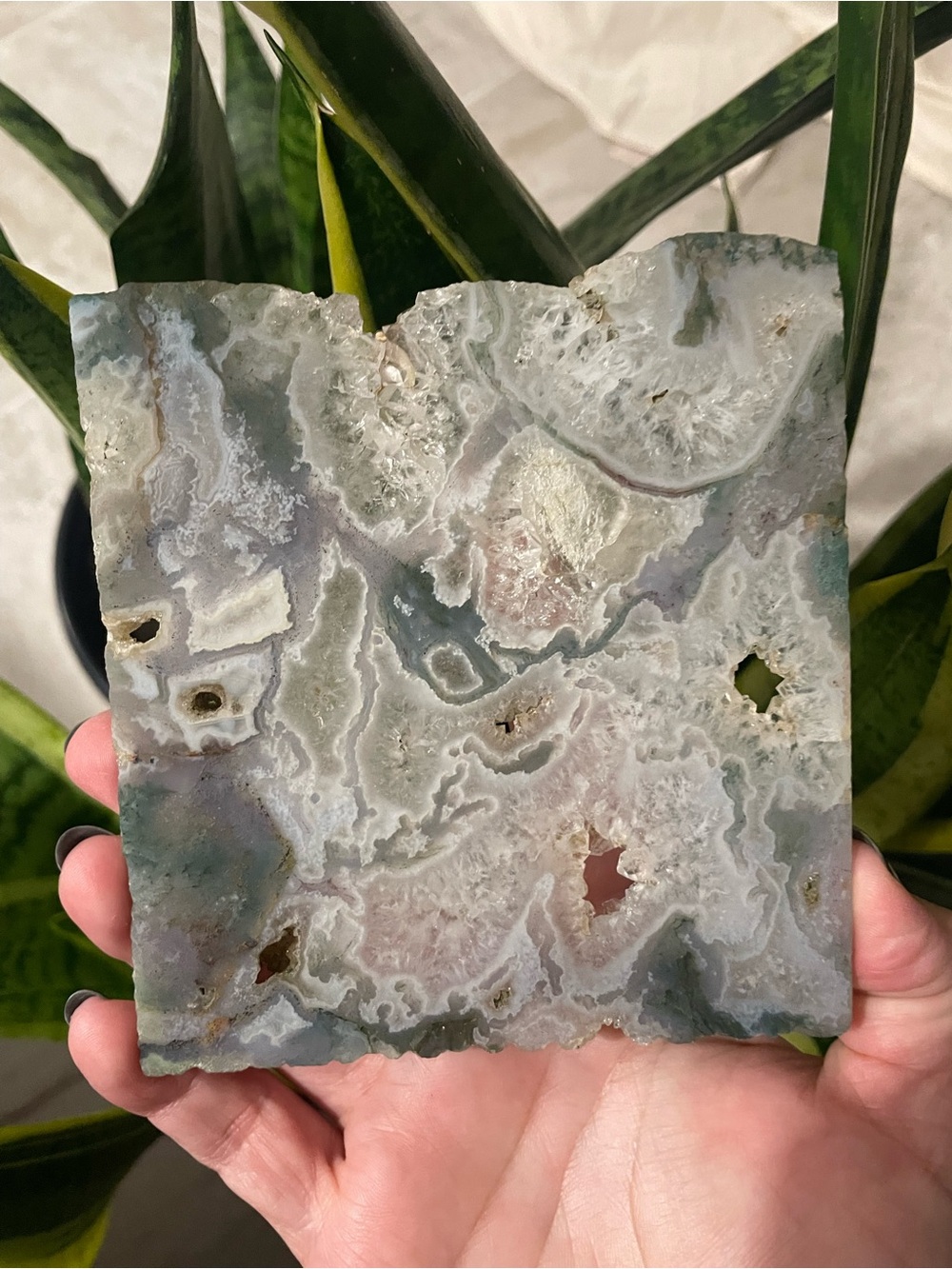 Incredible high grade moss agate polished crystal slab - Picture 5 of 7